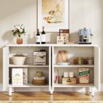 Tribesigns Buffet Cabinet Sideboard with Storage, 59.4-Inch White Storage Cabinet Modern Sideboard Buffet Table with Doors