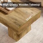 LITTLE TREE Farmhouse Coffee Table, 47 Inches Wooden Rectangular Accent Center Tables with Thick Base, Modern Low Cocktail Tea Furniture for Living Room (Rustic Brown)
