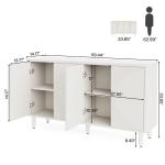 Tribesigns Buffet Cabinet Sideboard with Storage, 59.4-Inch White Storage Cabinet Modern Sideboard Buffet Table with Doors