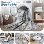 Area Rugs 8x10 for Living Room: Washable Rug Modern Abstract Neutral Soft Non-Slip Low-Pile Indoor Large Carpet for Bedroom Dining Room Playroom Home Office (Blue Grey Brown, 8'x10')