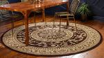 Unique Loom Versailles Collection Traditional Classic Medallion Floral Motif Area Rug (8' 0 x 8' 0 Round, Brown/ Ivory)