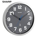 Sharp Atomic Analog Wall Clock - 12" Grey Face, Silver Brushed Finish - Sets Automatically- Battery Operated - Easy to Read - Easy to Use – Modern Design and Style