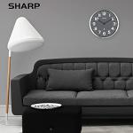 Sharp Atomic Analog Wall Clock - 12" Grey Face, Silver Brushed Finish - Sets Automatically- Battery Operated - Easy to Read - Easy to Use – Modern Design and Style