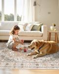Washable 8x10 Vintage Rug for Living Room