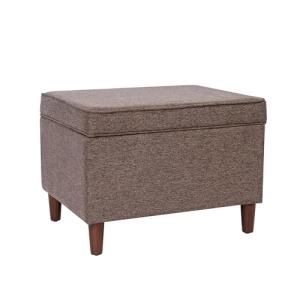 Spatial Order Home Decor | Dinah Collection Modern Storage Ottoman | Ottoman with Storage for Living Room & Bedroom (Brown)
