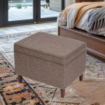 Spatial Order Home Decor | Dinah Collection Modern Storage Ottoman | Ottoman with Storage for Living Room & Bedroom (Brown)