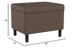 Spatial Order Home Decor | Dinah Collection Modern Storage Ottoman | Ottoman with Storage for Living Room & Bedroom (Brown)