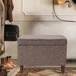 Spatial Order Home Decor | Dinah Collection Modern Storage Ottoman | Ottoman with Storage for Living Room & Bedroom (Brown)