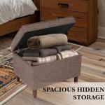 Spatial Order Home Decor | Dinah Collection Modern Storage Ottoman | Ottoman with Storage for Living Room & Bedroom (Brown)