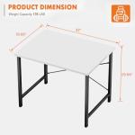 Sweetcrispy Computer Desk, Small Office 32 Inch Writing Work Study Kids Student Teacher Home Bedroom Table with Metal Frame Wood Tabletop - White