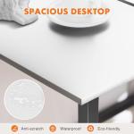 Sweetcrispy Computer Desk, Small Office 32 Inch Writing Work Study Kids Student Teacher Home Bedroom Table with Metal Frame Wood Tabletop - White