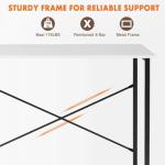 Sweetcrispy Computer Desk, Small Office 32 Inch Writing Work Study Kids Student Teacher Home Bedroom Table with Metal Frame Wood Tabletop - White