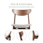 Furniture of America Beck Mid-Century Modern Dining Chairs Set of 2, Solid Wood with Curved Backrest and Angled Legs, Boucle Fabric Padded Seat for Dinner Room, Kitchen, or Living Space, Walnut Brown