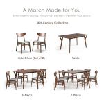 Furniture of America Beck Mid-Century Modern Dining Chairs Set of 2, Solid Wood with Curved Backrest and Angled Legs, Boucle Fabric Padded Seat for Dinner Room, Kitchen, or Living Space, Walnut Brown