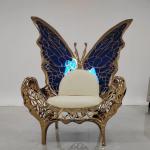 Luxury stainless steel butterfly chair, living room armrest creative art queen single leisure chair, wedding party sofa chair