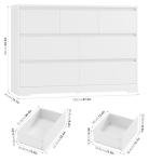 FACBOTALL Dresser for Bedroom, Modern White Dresser, Wood Chest of Drawers Nursery Dressers, with Storage, 7 Drawer Double with Handle Free, Large Storage Organizer for Living Room,White