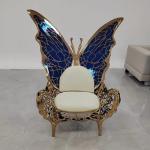 Luxury stainless steel butterfly chair, living room armrest creative art queen single leisure chair, wedding party sofa chair