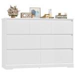 FACBOTALL Dresser for Bedroom, Modern White Dresser, Wood Chest of Drawers Nursery Dressers, with Storage, 7 Drawer Double with Handle Free, Large Storage Organizer for Living Room,White