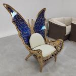 Luxury stainless steel butterfly chair, living room armrest creative art queen single leisure chair, wedding party sofa chair