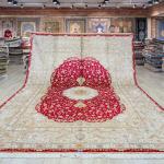 305x427cm Handmade Turkey Large Silk Rug Red Medallion Luxury Exquisite Carpet (TJ492A)