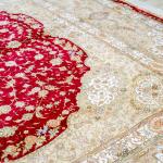 305x427cm Handmade Turkey Large Silk Rug Red Medallion Luxury Exquisite Carpet (TJ492A)