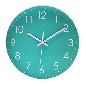 Epy Huts Modern Simple Wall Clock Indoor Non-Ticking Silent Sweep Movement Wall Clock for Office, Bathroom, Living Room Decorative 10 Inch Teal