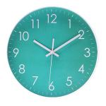 Epy Huts Modern Simple Wall Clock Indoor Non-Ticking Silent Sweep Movement Wall Clock for Office, Bathroom, Living Room Decorative 10 Inch Teal