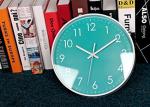 Epy Huts Modern Simple Wall Clock Indoor Non-Ticking Silent Sweep Movement Wall Clock for Office, Bathroom, Living Room Decorative 10 Inch Teal