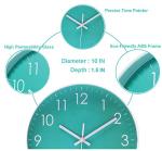 Epy Huts Modern Simple Wall Clock Indoor Non-Ticking Silent Sweep Movement Wall Clock for Office, Bathroom, Living Room Decorative 10 Inch Teal