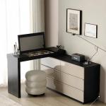 Organizer Bedroom Vanity Table Living Room Modern Mirror Chair Dressing Table Bedside Study Penteadeira Postmodern Furniture