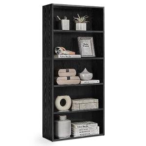VASAGLE CUSTOS Collection - Bookshelf, 5-Tier Bookcase, Book Shelf, Open Storage Shelf, 9.4 x 23.6 x 52.8 Inches, for Living Room, Home Office, Dinning Room, Ebony Black ULBC165T56