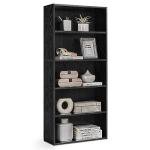 VASAGLE CUSTOS Collection - Bookshelf, 5-Tier Bookcase, Book Shelf, Open Storage Shelf, 9.4 x 23.6 x 52.8 Inches, for Living Room, Home Office, Dinning Room, Ebony Black ULBC165T56