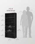 VASAGLE CUSTOS Collection - Bookshelf, 5-Tier Bookcase, Book Shelf, Open Storage Shelf, 9.4 x 23.6 x 52.8 Inches, for Living Room, Home Office, Dinning Room, Ebony Black ULBC165T56