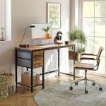 CubiCubi Computer Desk with 2 Drawers, 40 Inch Small Home Office Desk Study Writing Table, Rustic Brown