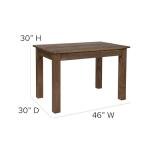 Flash Furniture HERCULES 46" x 30" Rectangular Antique Rustic Solid Pine Farm Dining Table