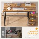 CubiCubi Computer Desk with 2 Drawers, 40 Inch Small Home Office Desk Study Writing Table, Rustic Brown