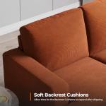 COPIAE 89 Inch Sofa with Extra Deep Seats Oversize, 3 Seater Sofa for Living Room, Modern Couch and Sofa, Comfy Armrests and Seats and Backrests, Easy Installation, Corduroy Fabric Rust