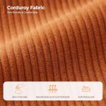 COPIAE 89 Inch Sofa with Extra Deep Seats Oversize, 3 Seater Sofa for Living Room, Modern Couch and Sofa, Comfy Armrests and Seats and Backrests, Easy Installation, Corduroy Fabric Rust