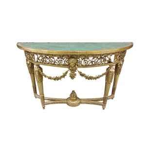 Table luxury hand-carved brass semi-circular imported marble coffee table corner atmospheric villa
