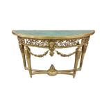 Table luxury hand-carved brass semi-circular imported marble coffee table corner atmospheric villa