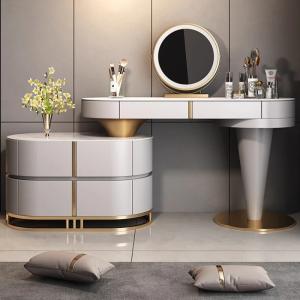 bedside table, and storage tailstock Modern wood rock panel vanity, dressing table, master bedroom integrated bucket cabinet