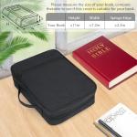 GERMUN Bible Cover with Durable Handle, Carrying Book Case Church Bag Bible, Protective with Zippered Pocket, Bible Study Accessories Supplies, Book Protector for Book Lovers, Black