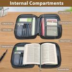 GERMUN Bible Cover with Durable Handle, Carrying Book Case Church Bag Bible, Protective with Zippered Pocket, Bible Study Accessories Supplies, Book Protector for Book Lovers, Black