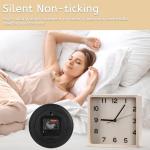 Maxspace Wooden Wall Clock, 8 Inch Non-Ticking Silent Square Wall Clock, Battery Operated, Modern Simple Style Log Decor Clock for Home/Office/School/Kitchen/Bedroom/Living Room (Beige)