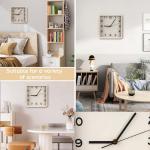 Maxspace Wooden Wall Clock, 8 Inch Non-Ticking Silent Square Wall Clock, Battery Operated, Modern Simple Style Log Decor Clock for Home/Office/School/Kitchen/Bedroom/Living Room (Beige)