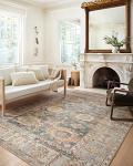 Loloi Margot Collection MAT-03 Ocean/Spice 5'-0" x 7'-6" Area Rug feat. CloudPile, No-Shed Easy Clean Large Patterned Area Rug for Living Room, Bedroom, Dining Area