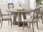 IDEALHOUSE 47" Round Dining Table Set for 4 to 6, Farmhouse Kitchen Table with Wooden Top and Pedestal Base, Circle Dinner Table for Dining Room, Kitchen Room - Grey (No Chairs)