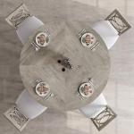 IDEALHOUSE 47" Round Dining Table Set for 4 to 6, Farmhouse Kitchen Table with Wooden Top and Pedestal Base, Circle Dinner Table for Dining Room, Kitchen Room - Grey (No Chairs)