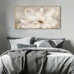 Framed Abstract Wall Art Gold Pictures Wall Decor Line Painting on Canvas 20"x 40" Contemporary Floral Artwork for Living room Office Bedroom Aesthetic