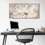 Framed Abstract Wall Art Gold Pictures Wall Decor Line Painting on Canvas 20"x 40" Contemporary Floral Artwork for Living room Office Bedroom Aesthetic